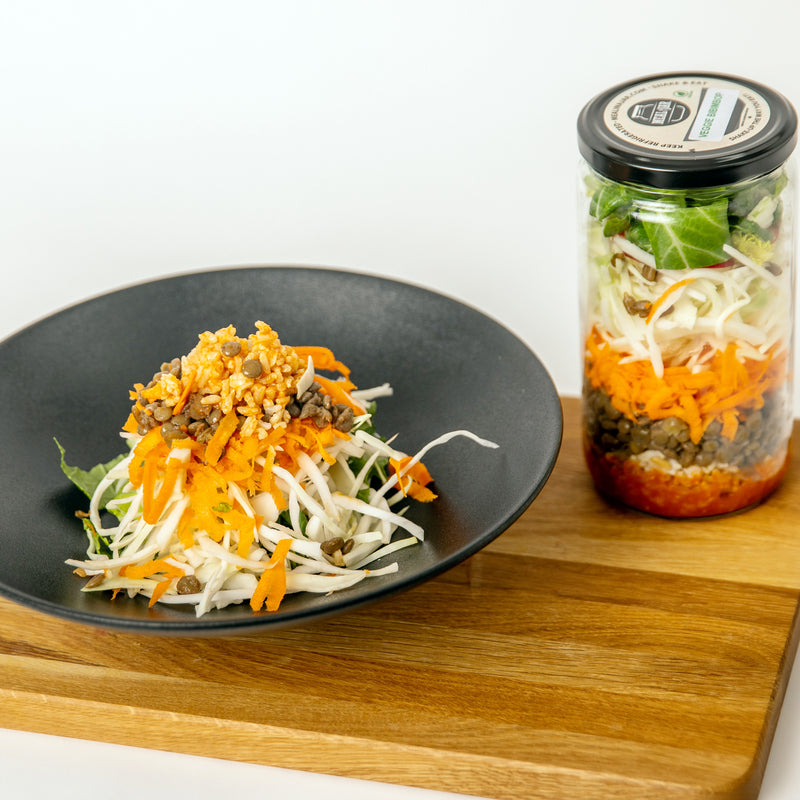 Veggie Bibimbap Vegan Meal in a Jar